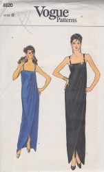 8520 80s VOG STRT STRAPPY LONG TULIP DRESS PATTERN 12